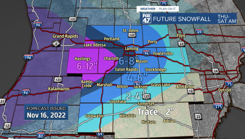 Record snow November Michigan