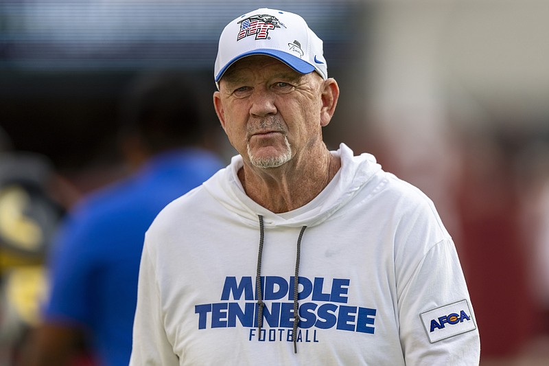 Middle Tennessee Blue Raiders head coach Rick Stockstill in 2023