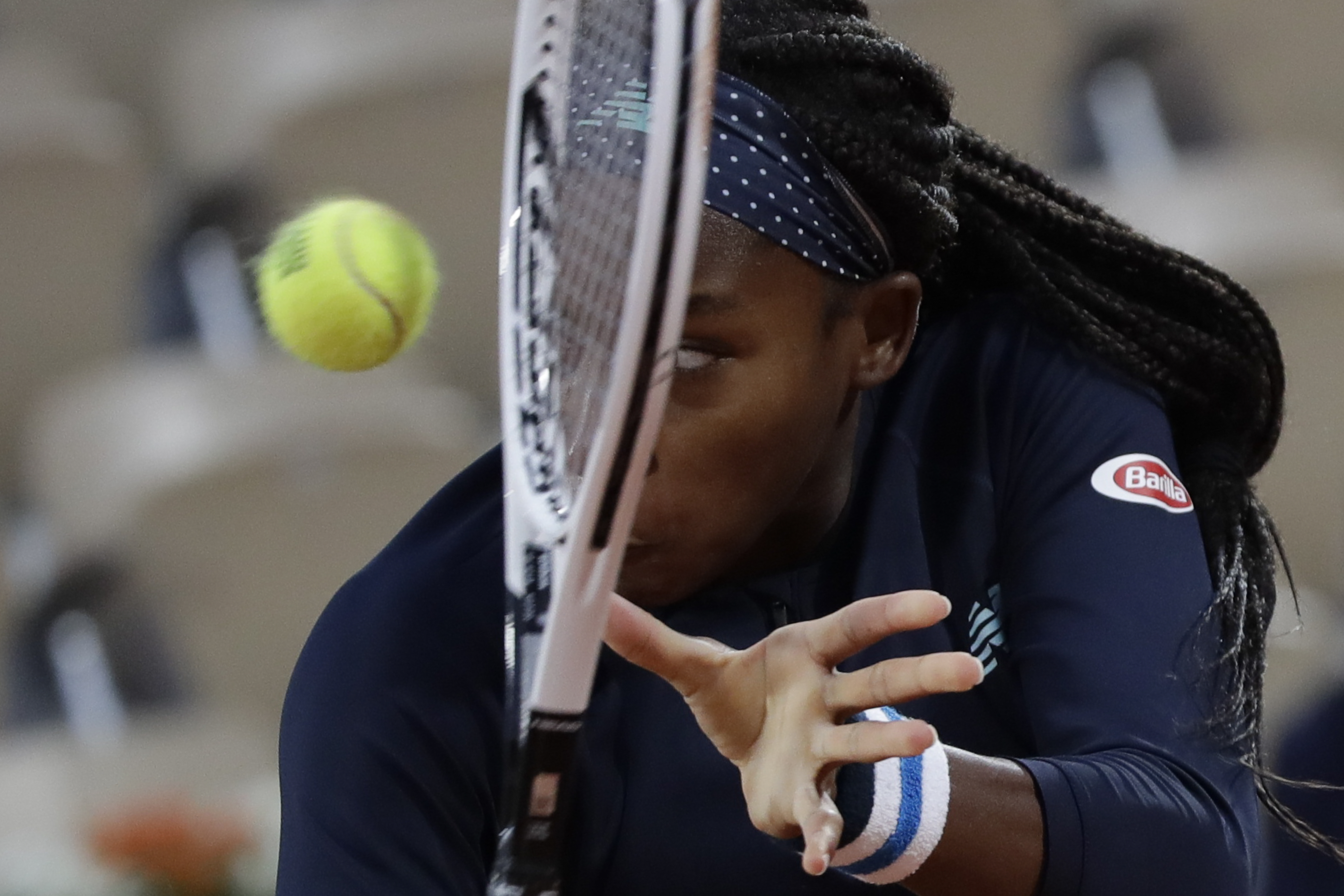 Coco Gauff on opening day of 2020 French Open