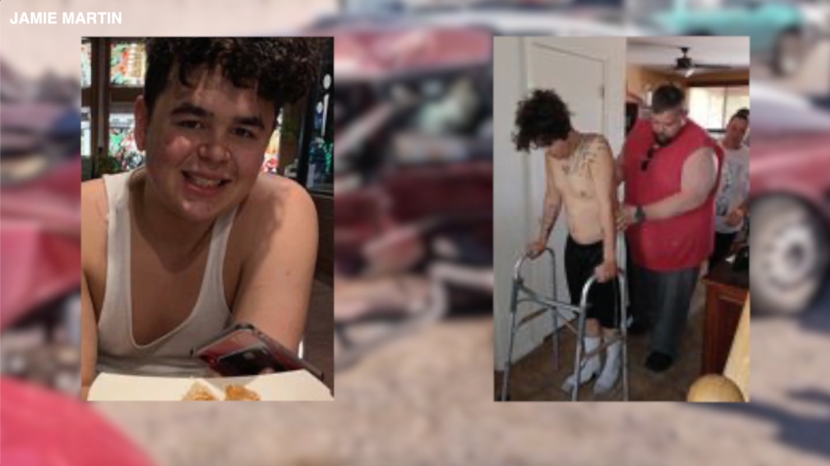 Ryan Martin before and after collision