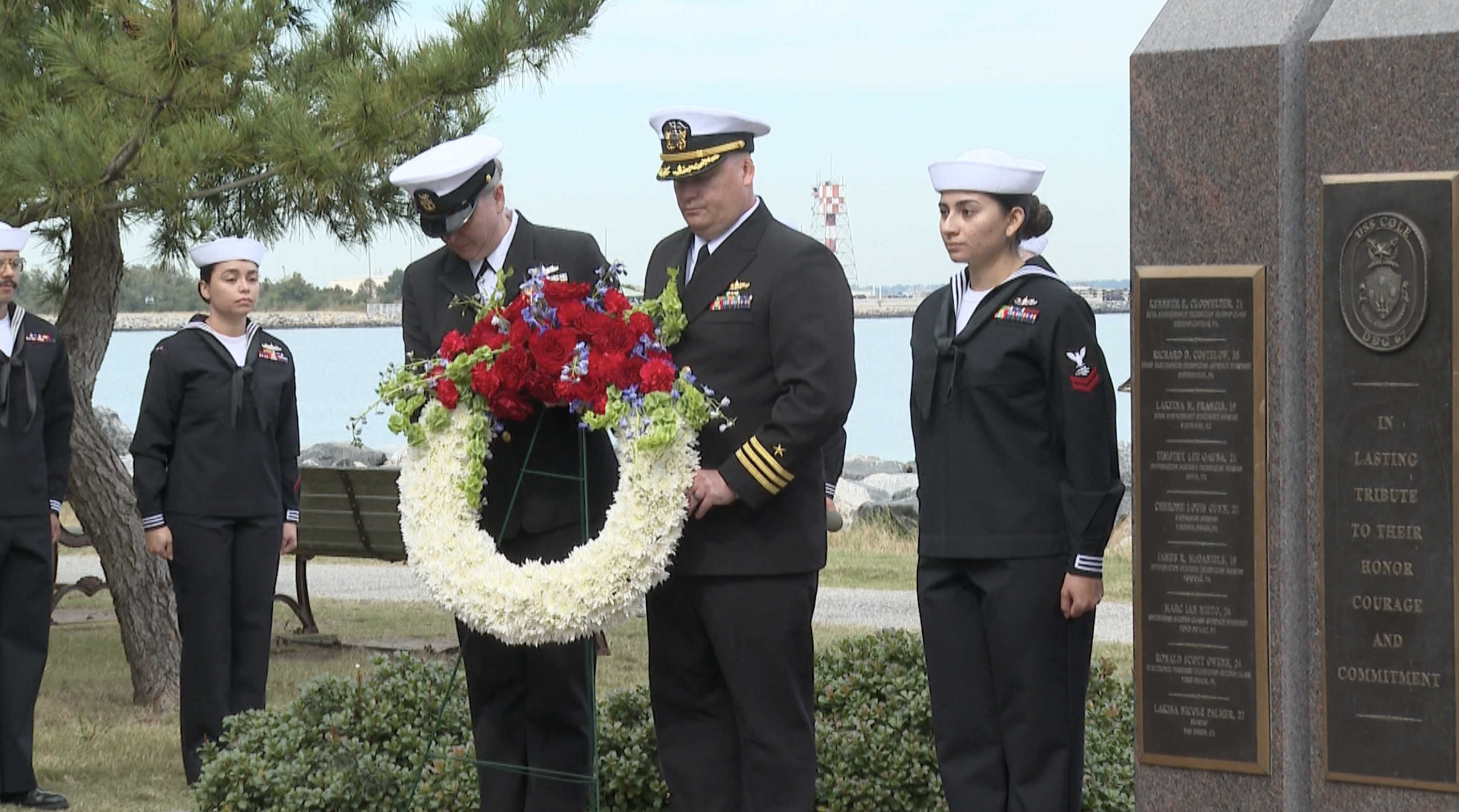 USS Cole ceremony wreath laying 2023