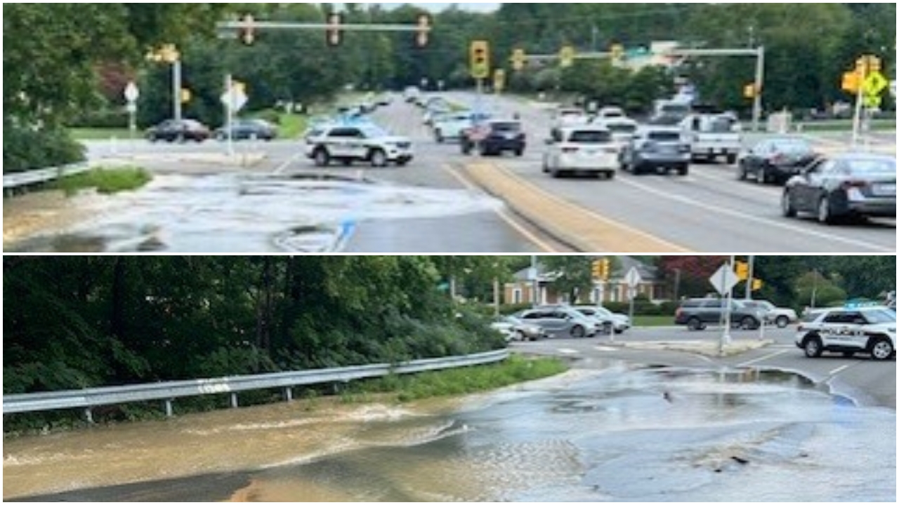 Broken water main closes stretch of Gaskins Road