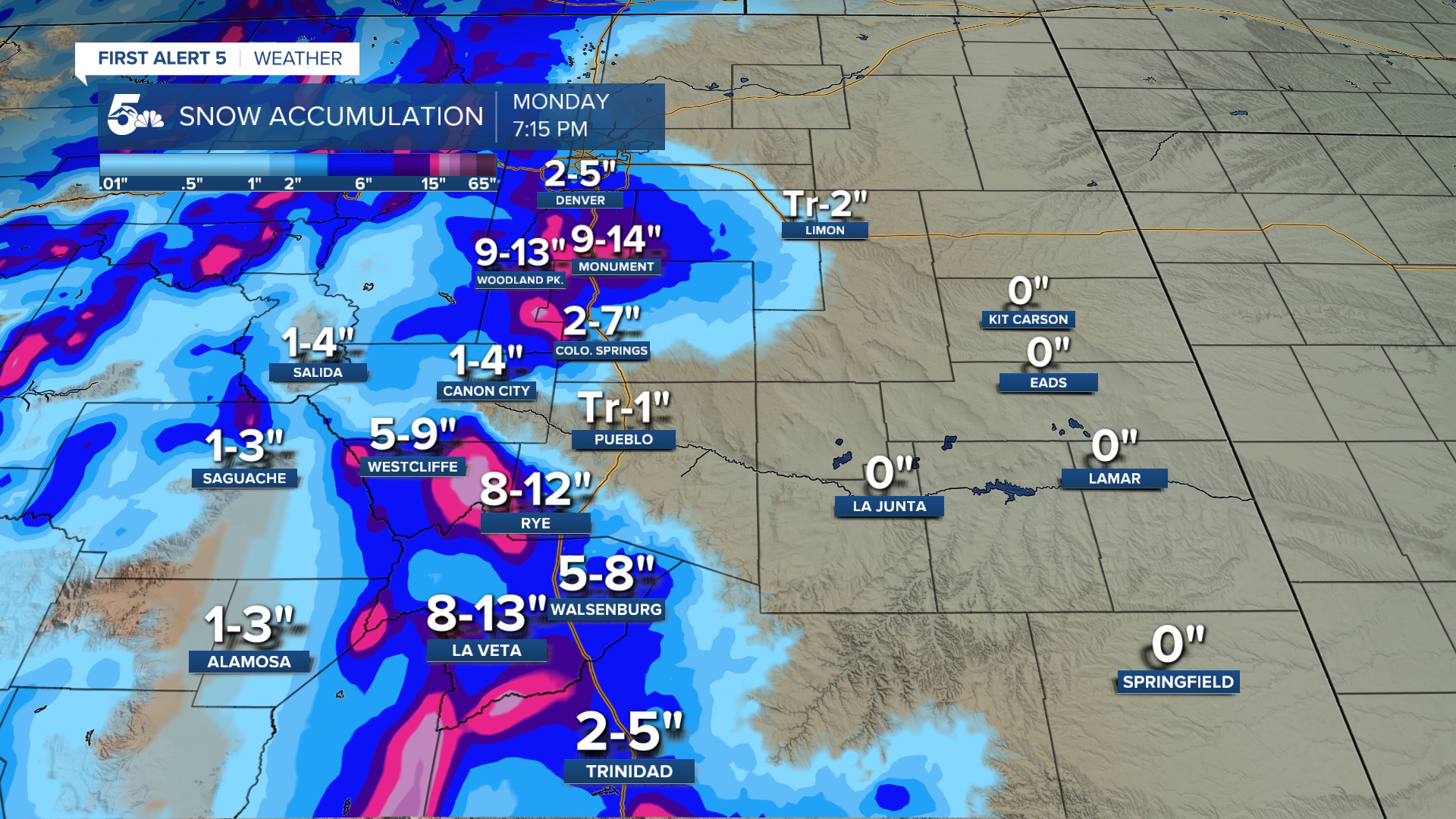 Snow Totals forecast for southern Colorado