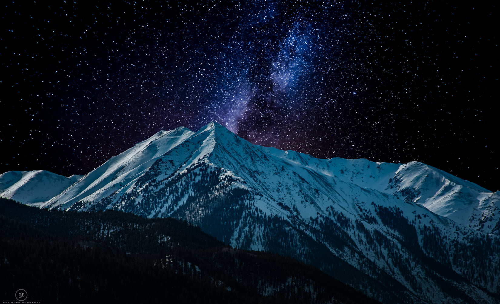 Moonlight Colorado mountains