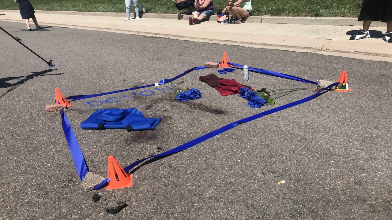 A memorial set up for Devon Bailey in southeast Colorado Springs.