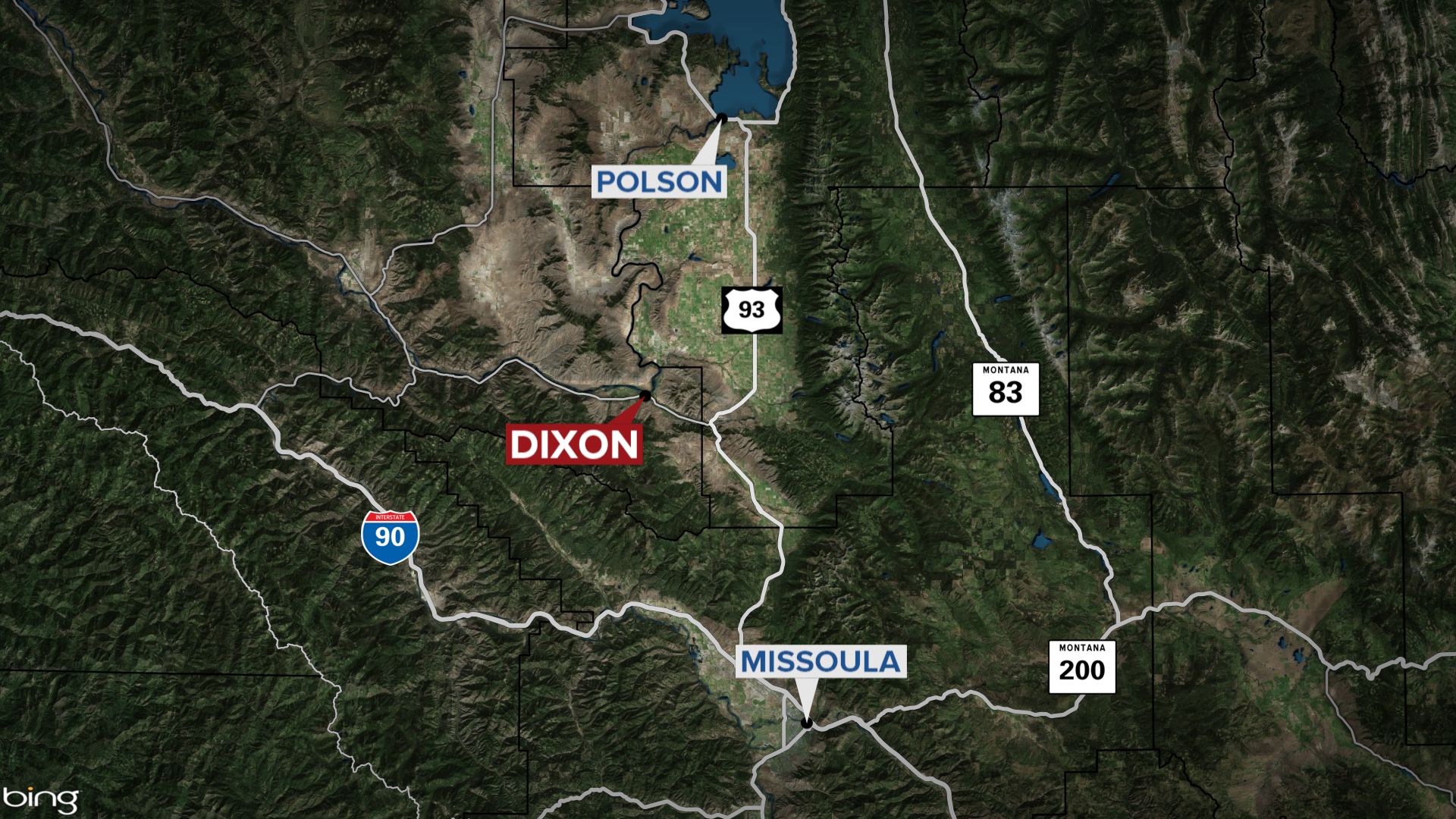 dixon montana map