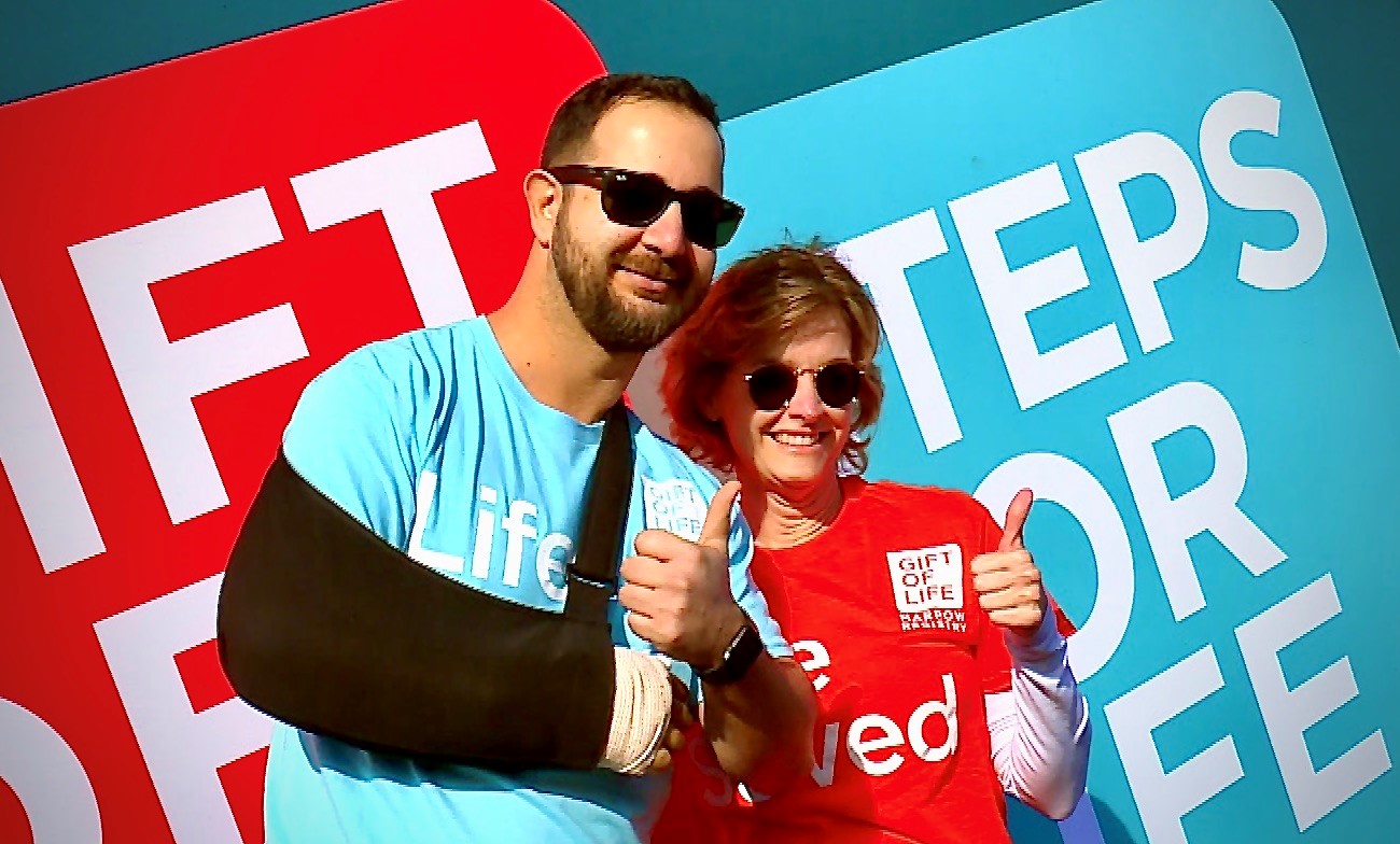 Joanne Straka meets her stell cell donor, Kennedy Saloway, for the first time at the Gift of Life's Annual Steps of Life 5K in Boca Raton. Jan. 21, 2024
