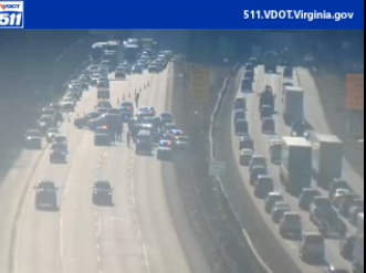 All lanes are closed near Lewistown Road