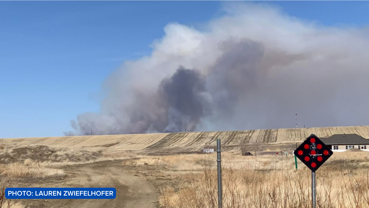 Smoke from scheduled burn in Cascade County (April 7, 2022)