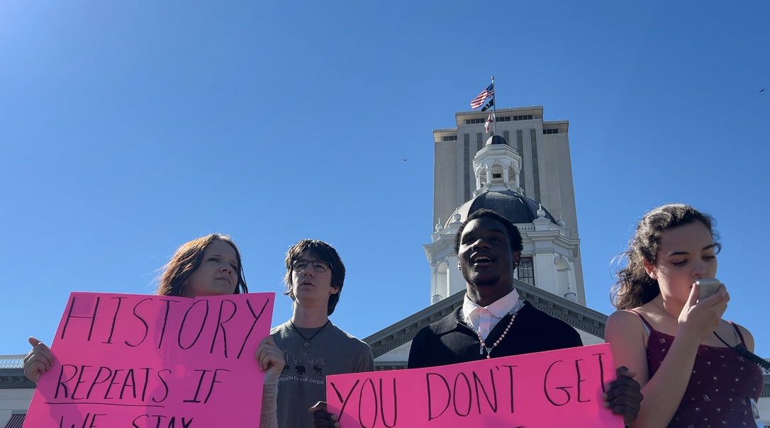 Leon County students protest ICE actions during school day off outside Florida Capitol 