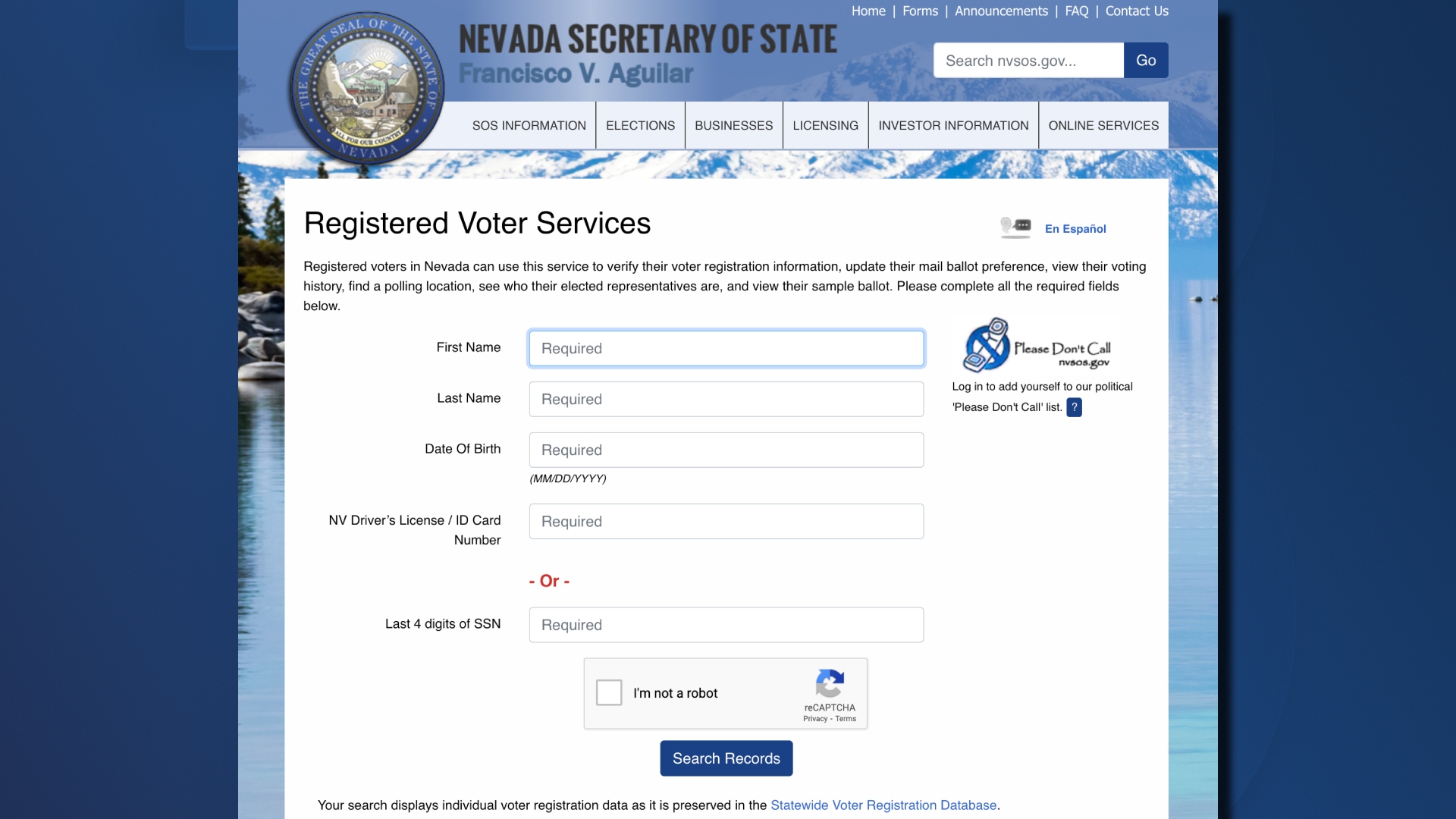 Sec State site glitch
