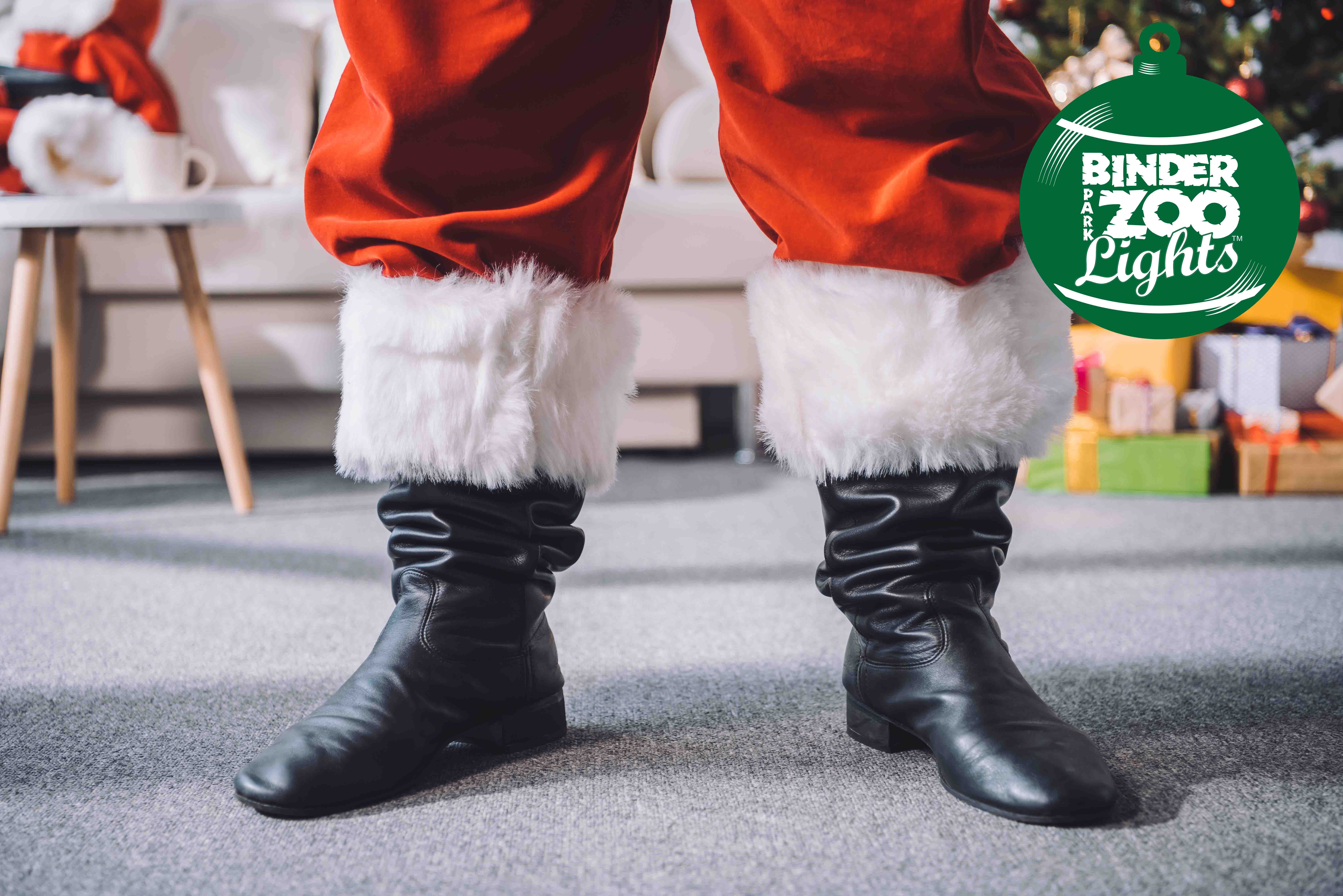 santa claus in black boots