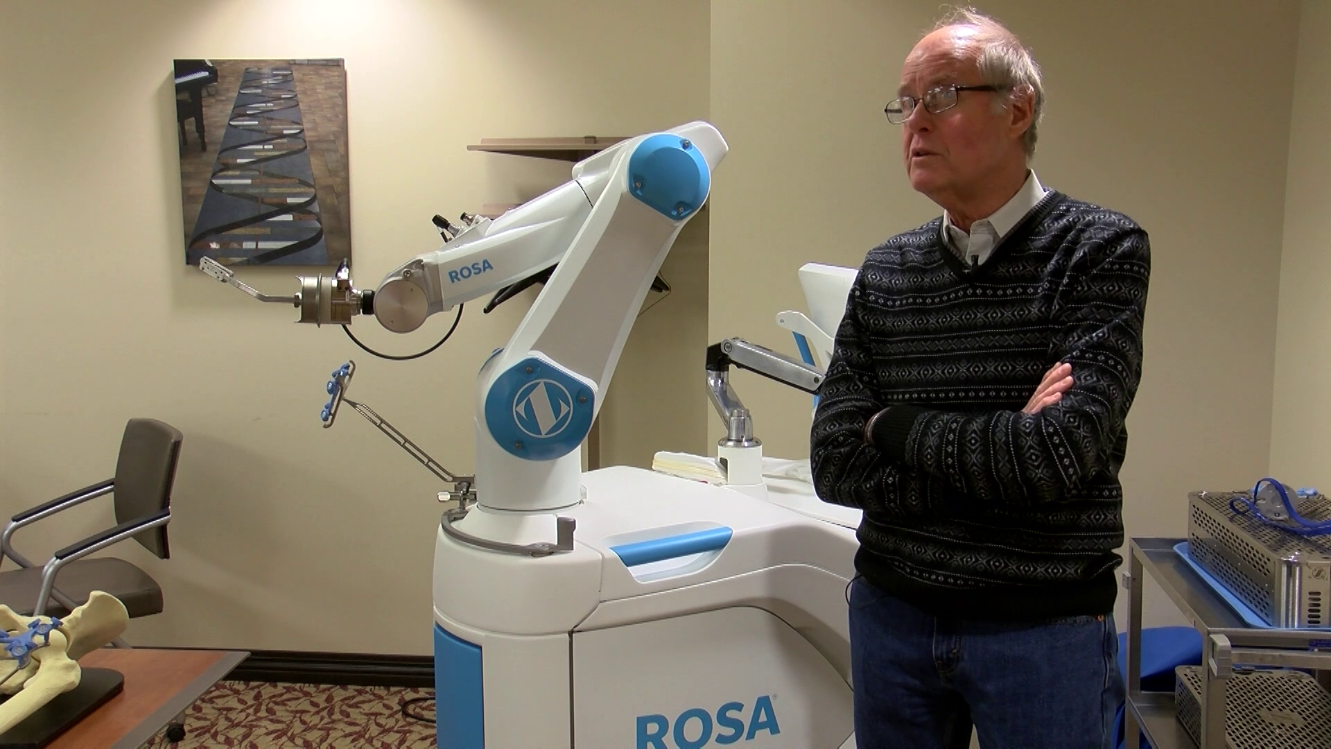 Randy Gray was the first patient to undergo a ROSA surgery at Benefis