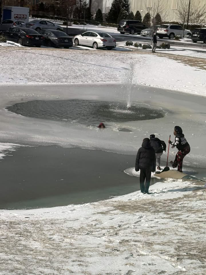 Child falls in retention pond