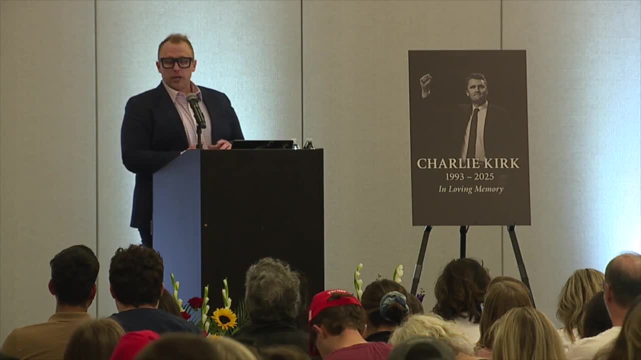 Hundreds gather at UNLV to mourn Charlie Kirk after shooting death in Utah