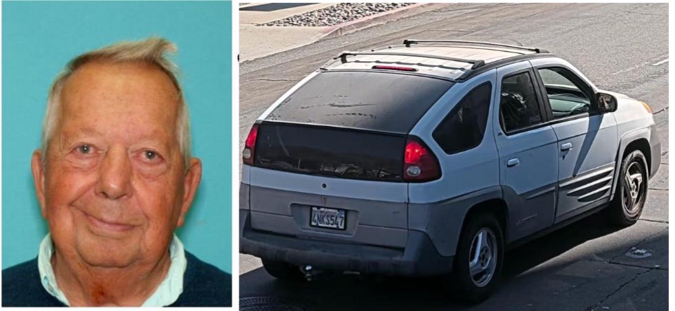 A photo of the missing 91-year-old and his vehicle from the San Diego Police Department.