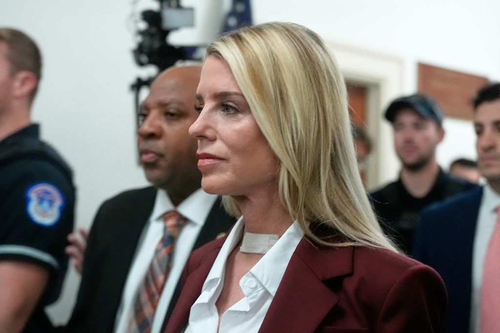 Former Attorney General Pam Bondi arrives for her deposition at the Rayburn House Office Building on Capitol Hill, Friday, May 29, 2026, in Washington. 