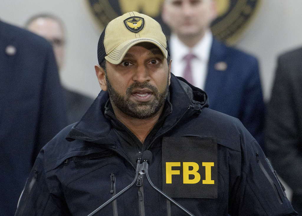 FILE - FBI Director Kash Patel speaks during a news conference at the Manassas FBI Field Office, March 27, 2025, in Manassas, VA. 
