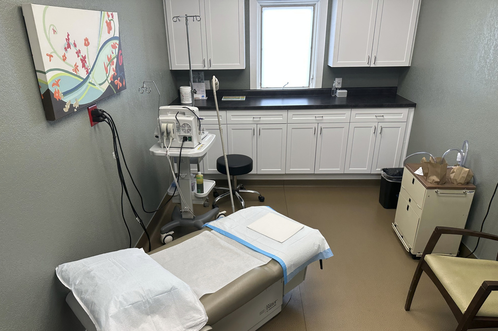 A procedure room at Wellspring Health Access, Wyoming's only abortion clinic, is seen Tuesday, April 8, 2025, in Casper, Wyo.