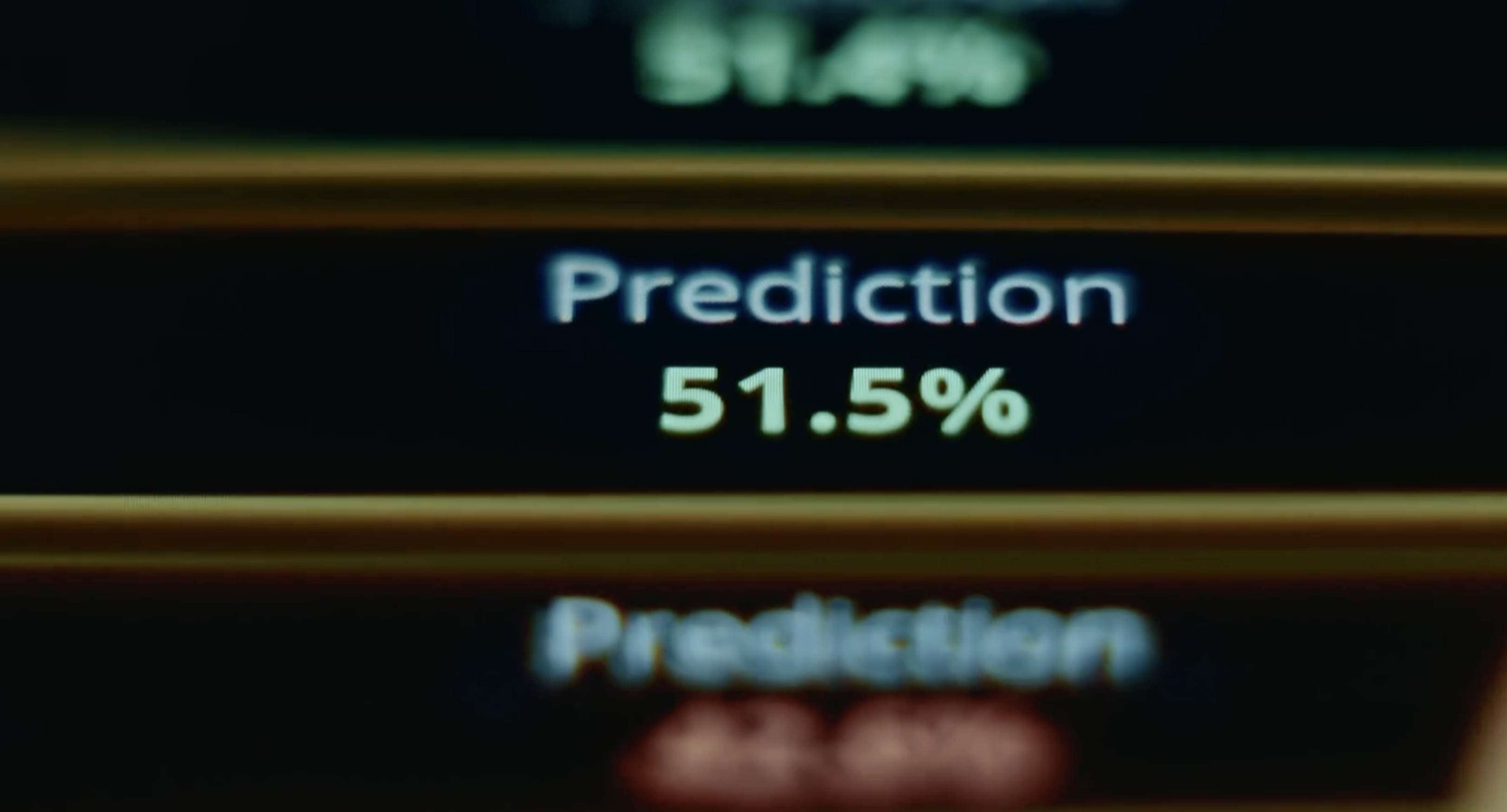Screen shot of a prediction market