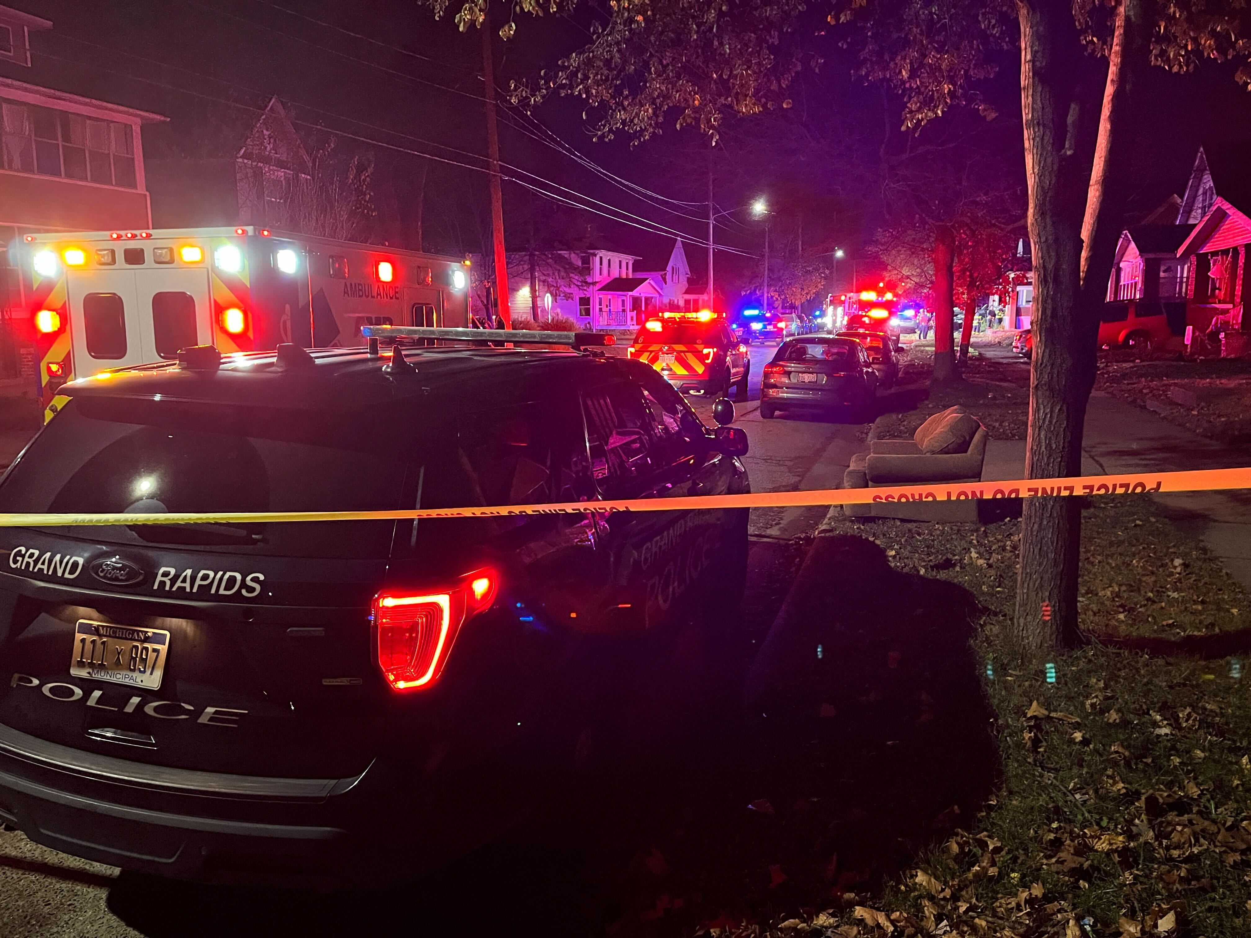 Car hit porch, briefly catches fire after pursuit