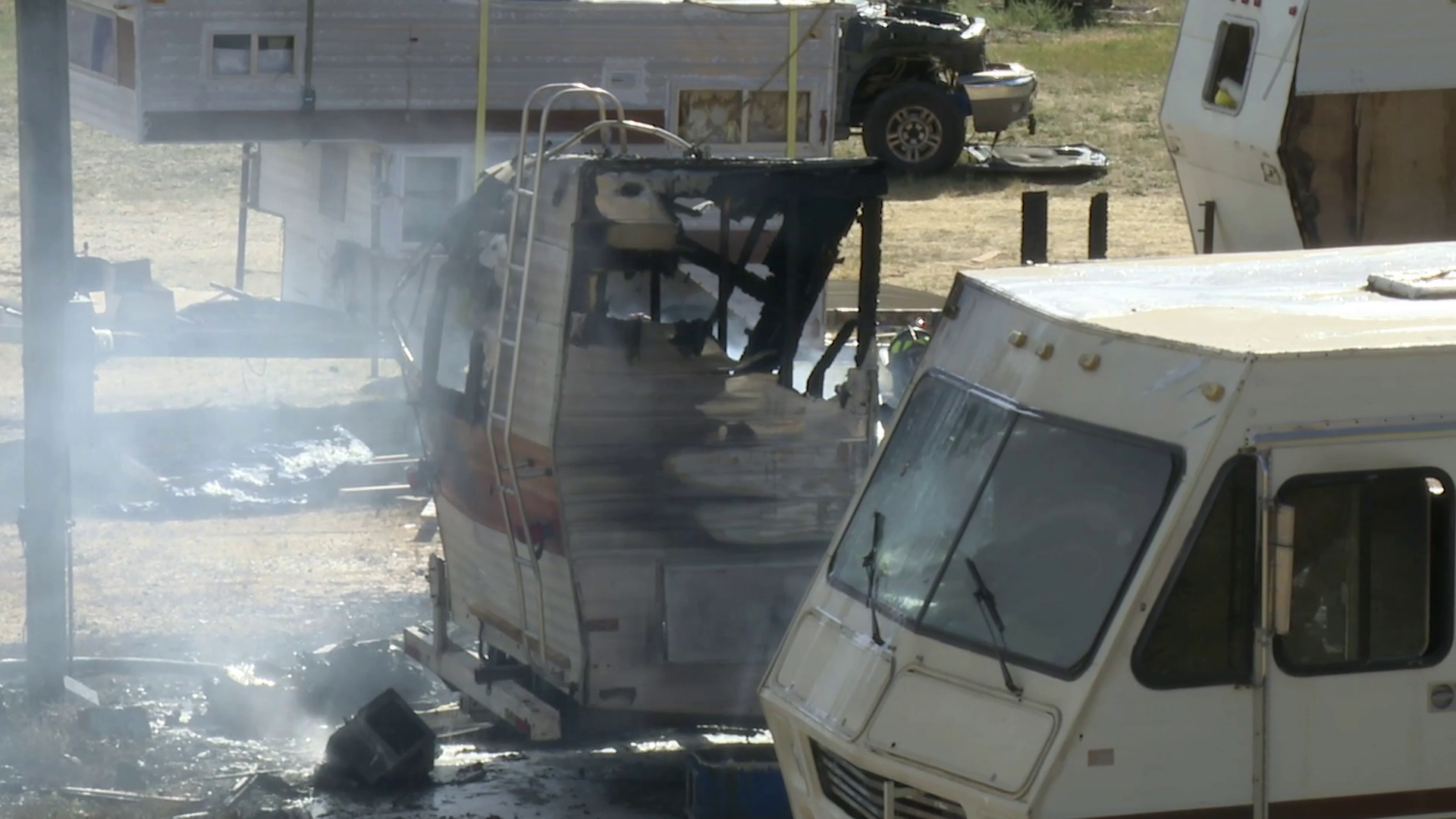 Motor home destroyed by fire in Great Falls