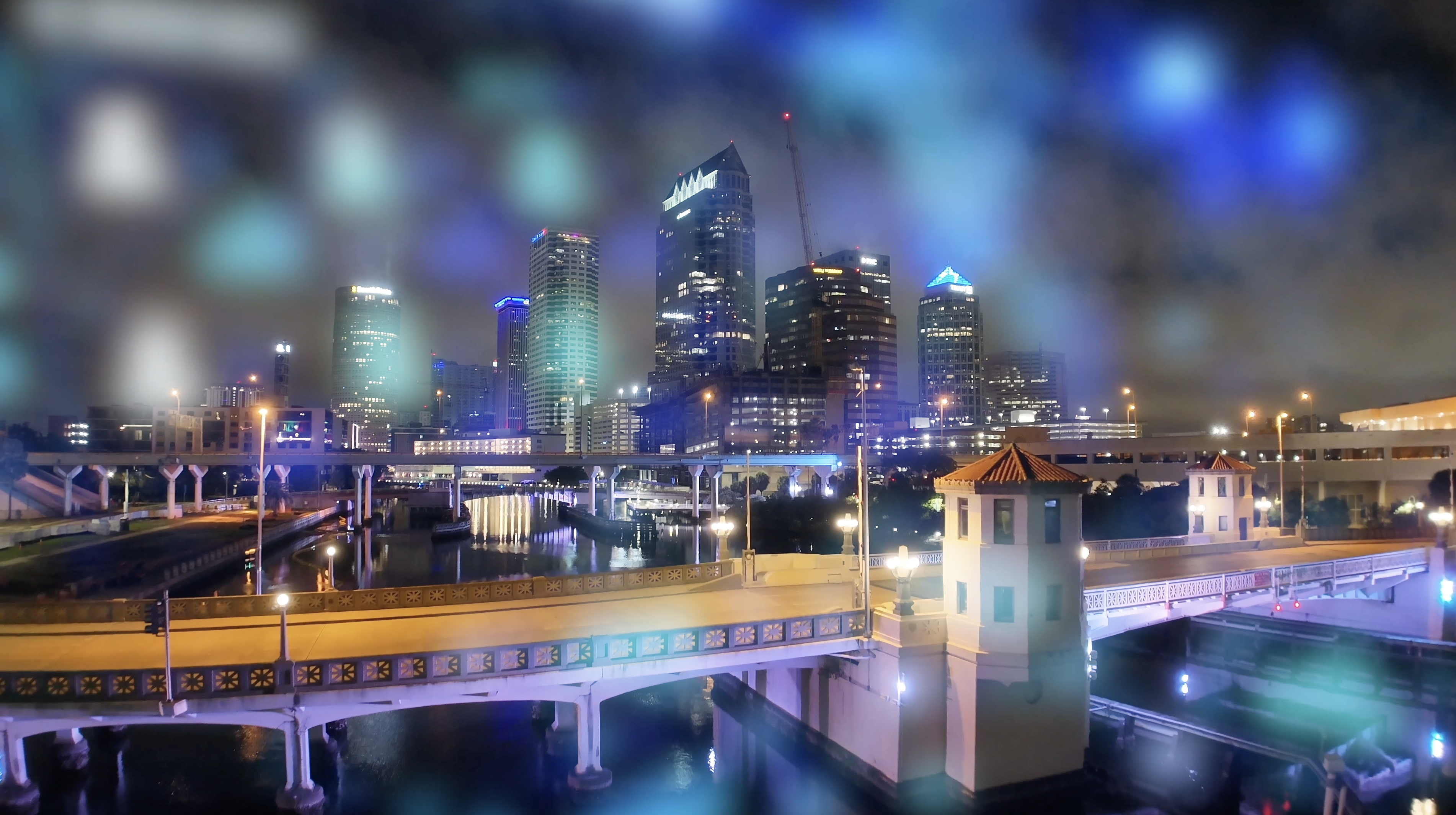 Tampa skyline at night. 