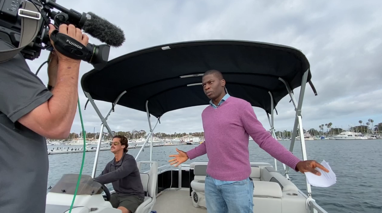 wale aliyu on a boat