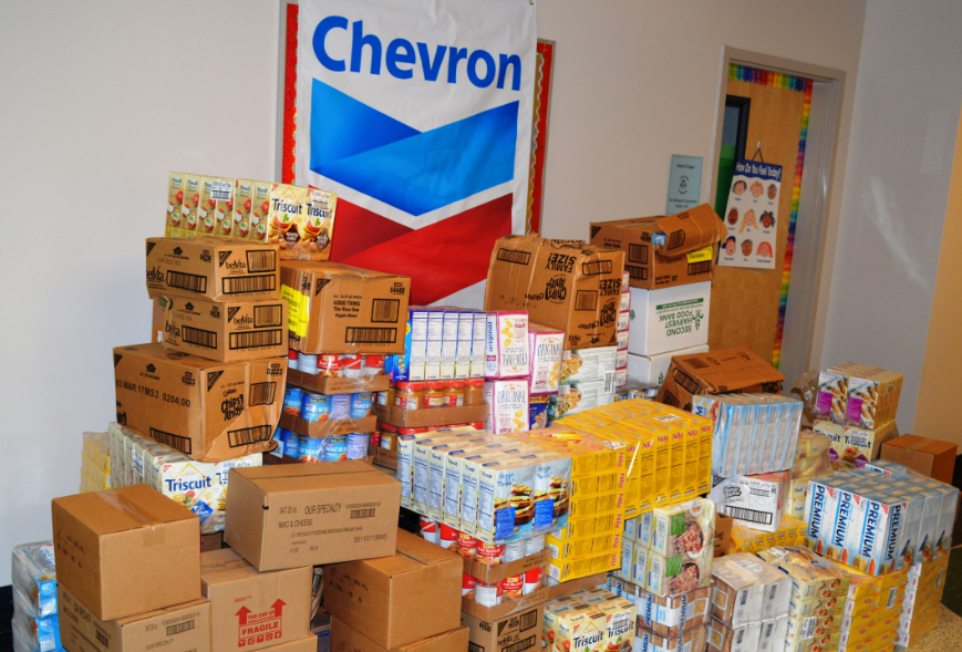 Chevron food pantry donation.PNG