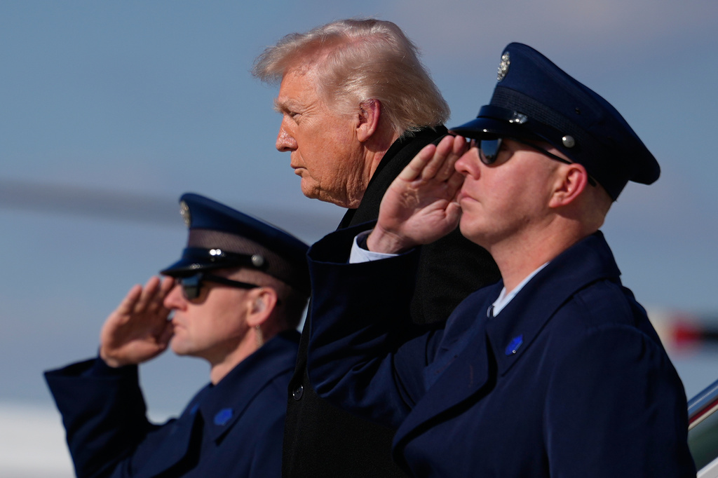 President Donald Trump arrives on Air Force One, Wednesday, March 18, 2026, at Joint Base Andrews, Md.