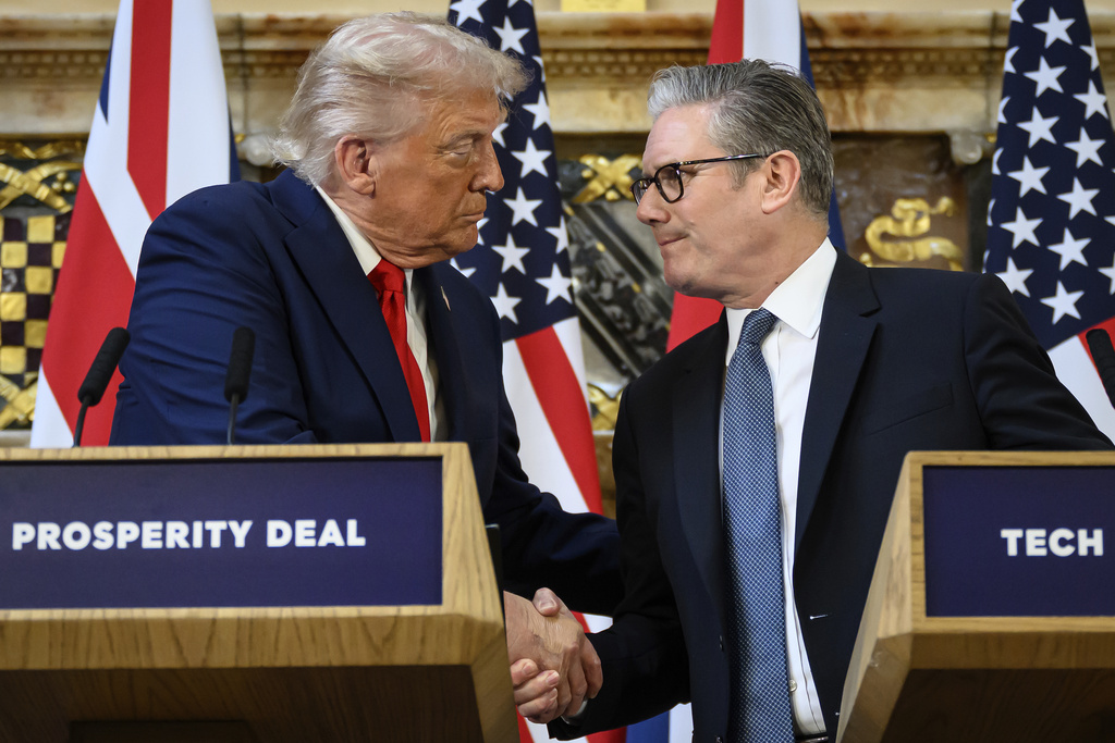 U.S. President Donald Trump, left, and British Prime Minister Keir Starmer.