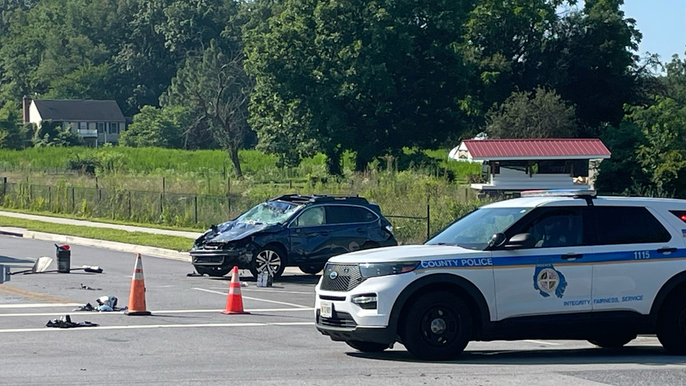 Bus and Subaru crash in Baltimore County
