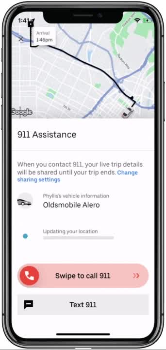 Uber 911 app