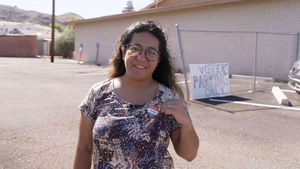 Yesenia Cruz-Bejarano of Phoenix, Ariz., is one of 64,000 new American voters in Arizona since 2016. She cast her first ballot as a U.S. citizen in the 2022 midterm election. -ABC News