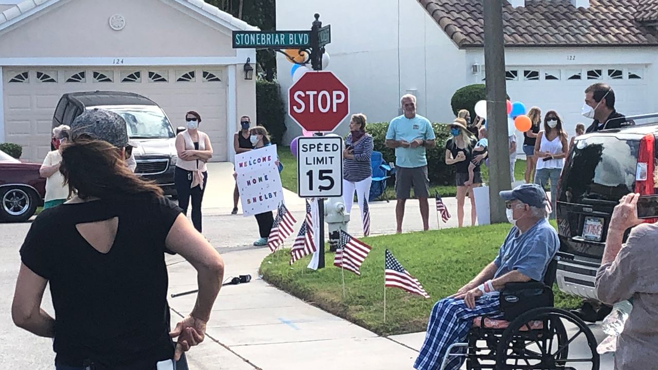 On Monday, Jupiter residents of the Stonebriar neighborhood welcomed home Shelby Raider after he recovered from the coronavirus.