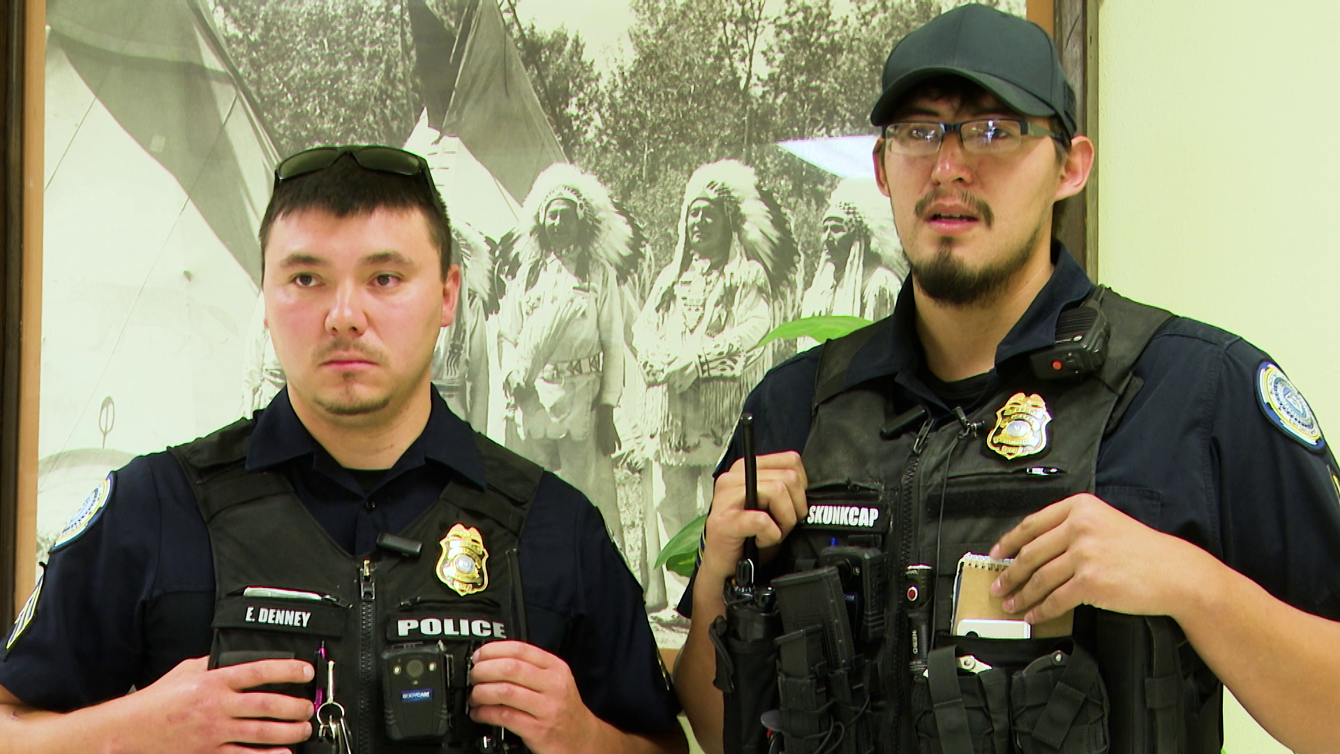 Officers Denney and Skunkcap of Blackfeet Law Enforcement Services