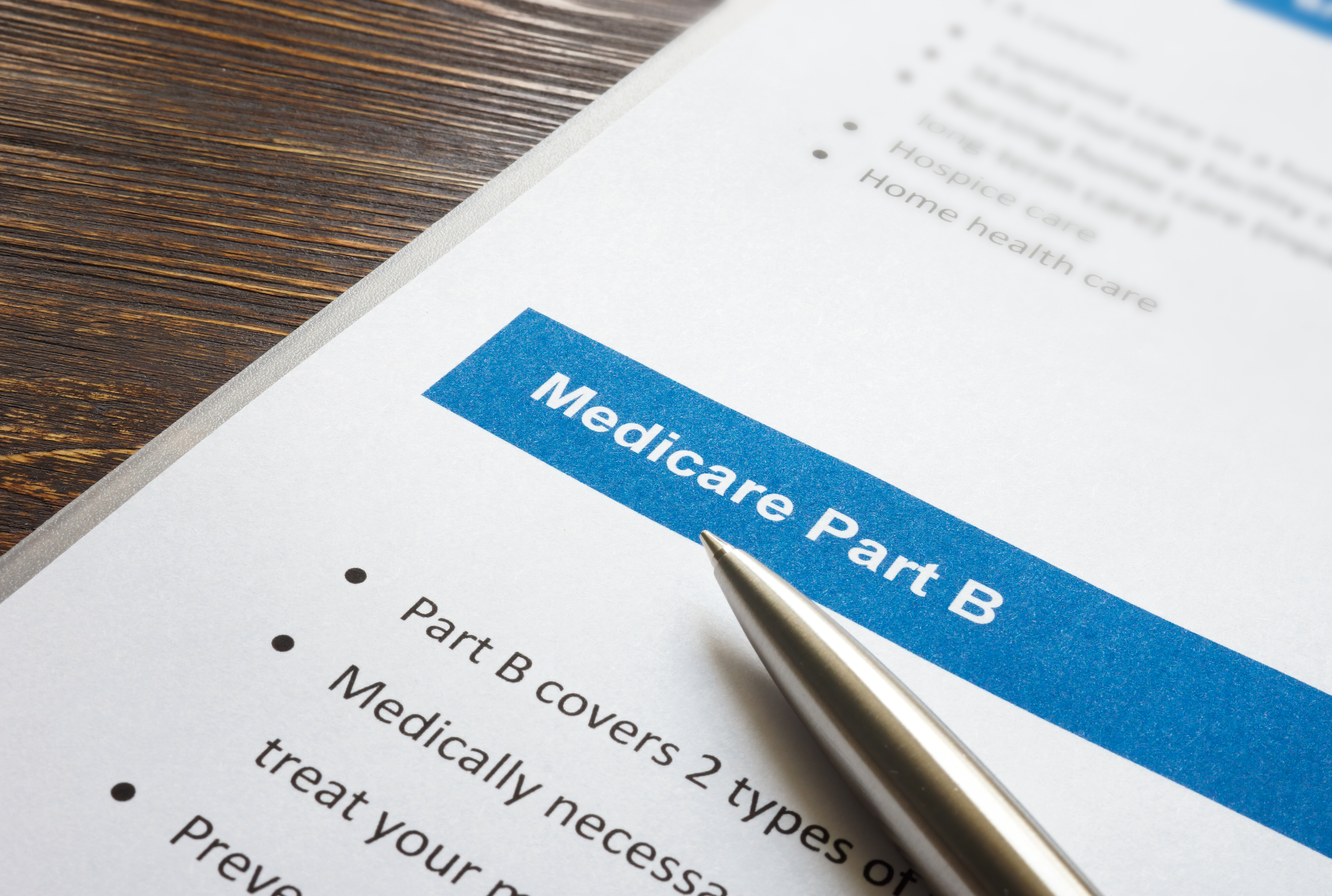 Medicare Part B paperwork.