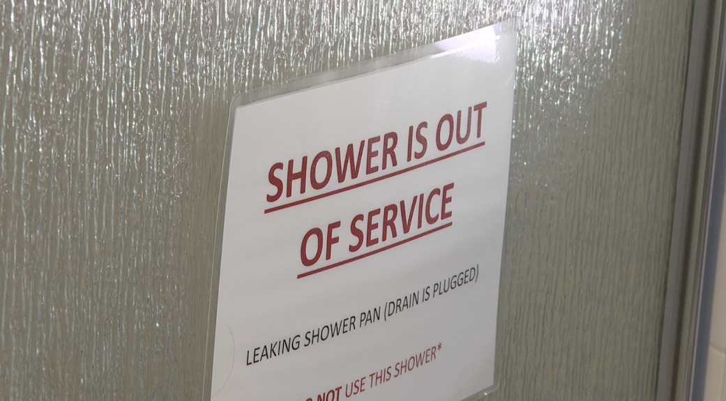 One of the showers at Fire Station 15 is out of service. 
