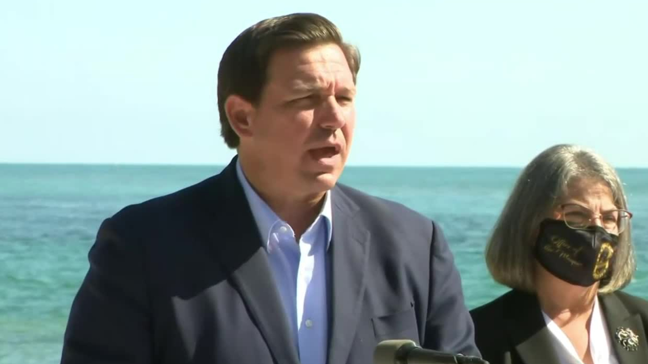 Gov. Ron DeSantis by Biscayne Bay, Dec. 21, 2020