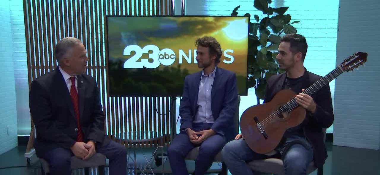 Mike Hart with BSO maestro Stilian Kirov and Grammy-award-winning musician Mak Grgić