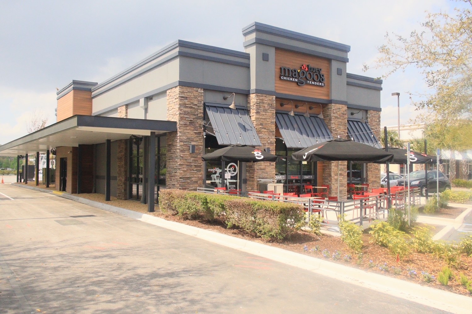 A Huey Magoo's Chicken Tenders storefront. 