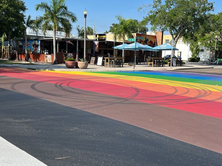 Vandalism on Pride street mural