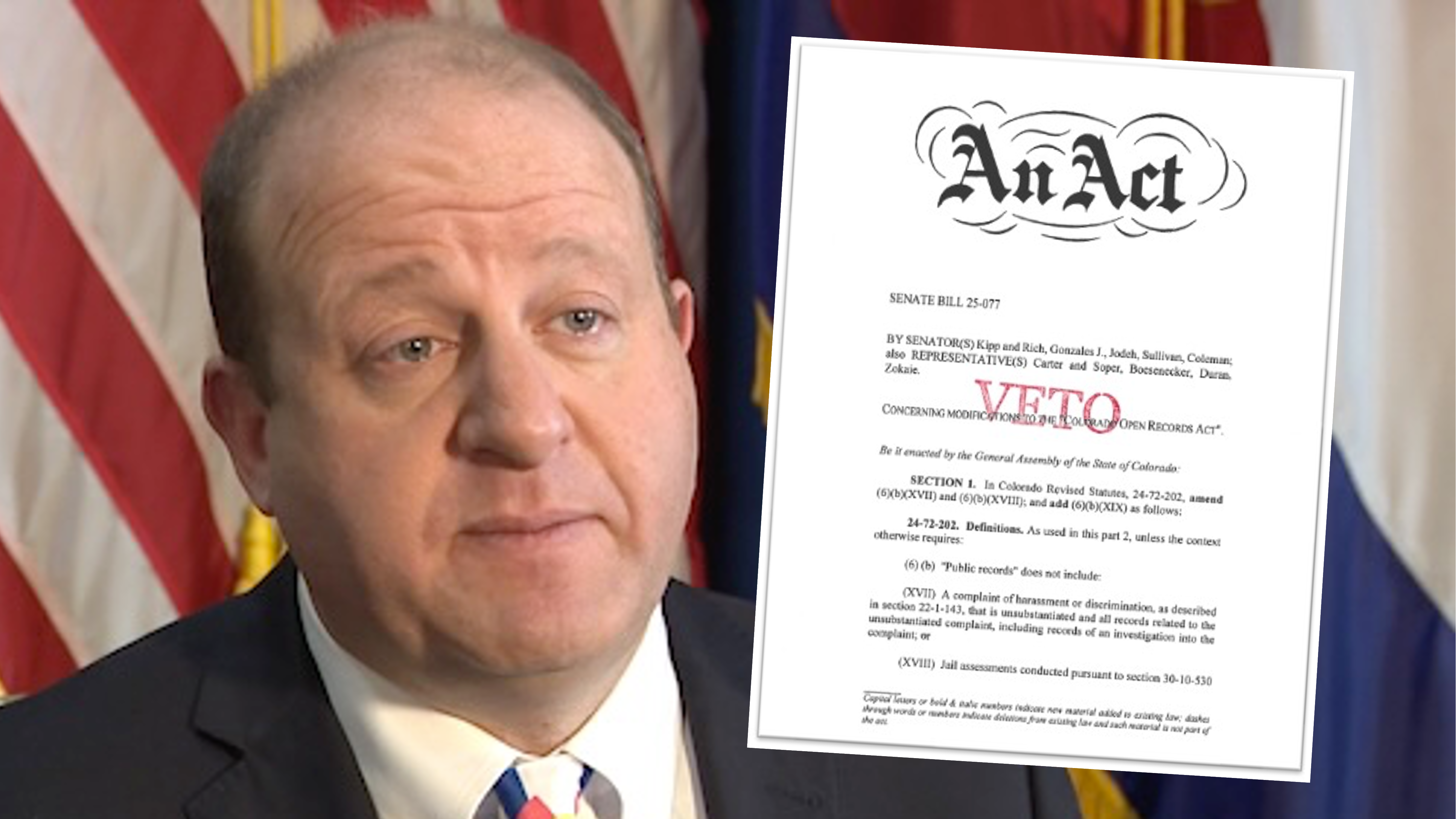 Polis public records bill veto