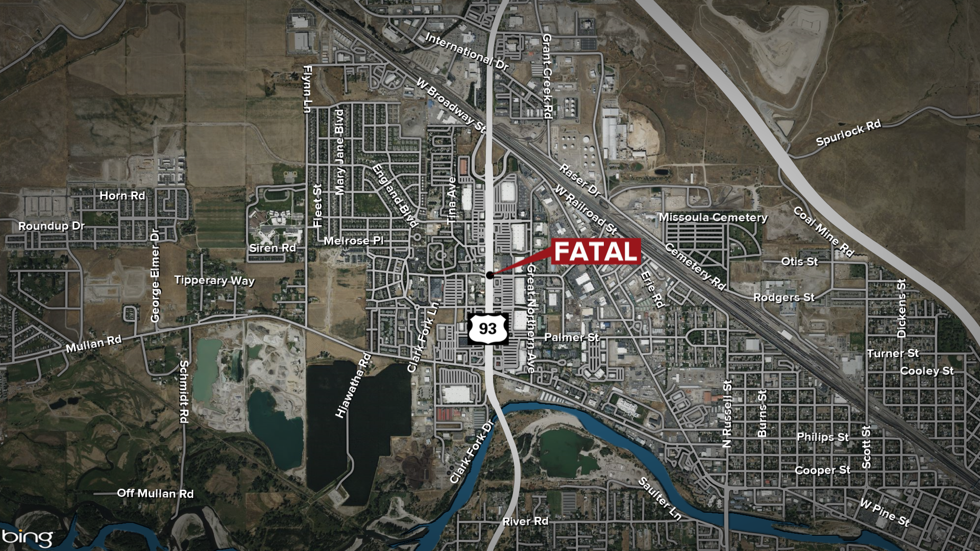 MISSOULA SCOOTER FATAL CRASH MAP