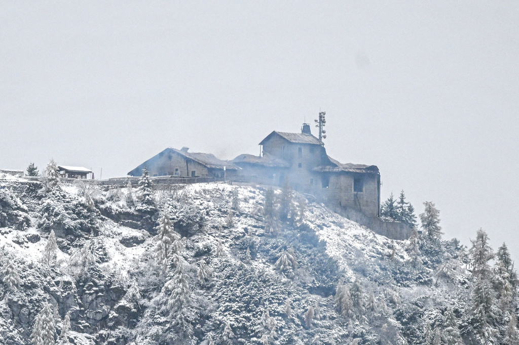The Kehlsteinhaus on the Obersalzberg near Berchtesgaden, which was severely damaged by a fire, Saturday, Oct.24, 2026. 