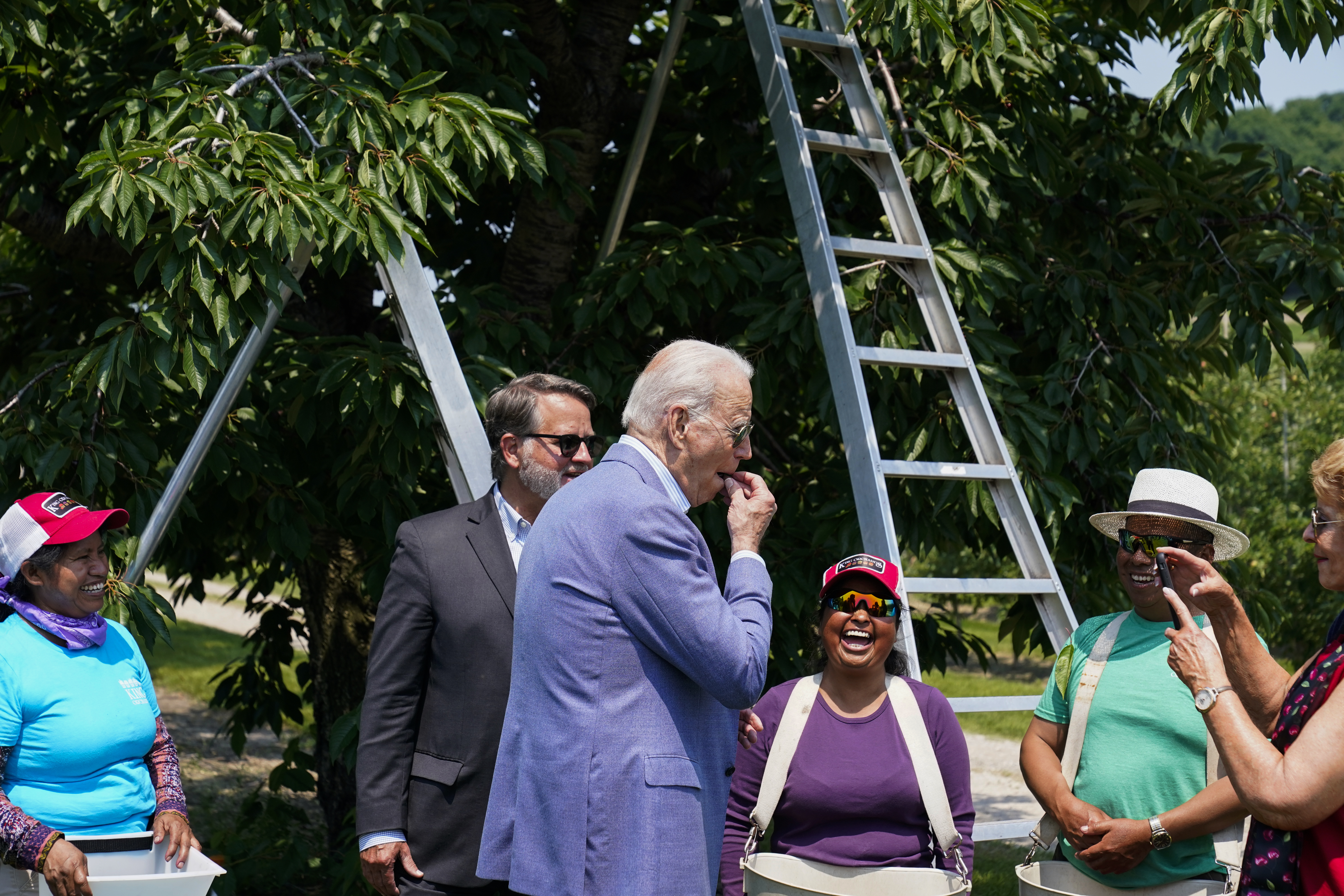 Joe Biden Michigan cherry farm