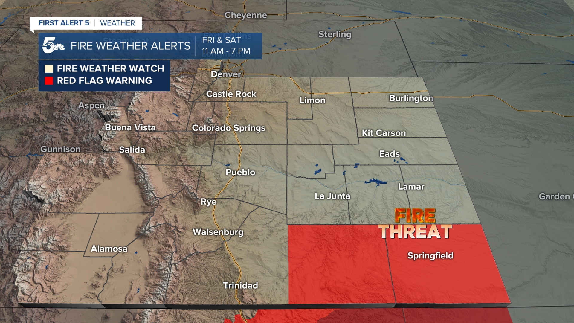 Fire Weather Warnings on Friday and Saturday in Southern Colorado