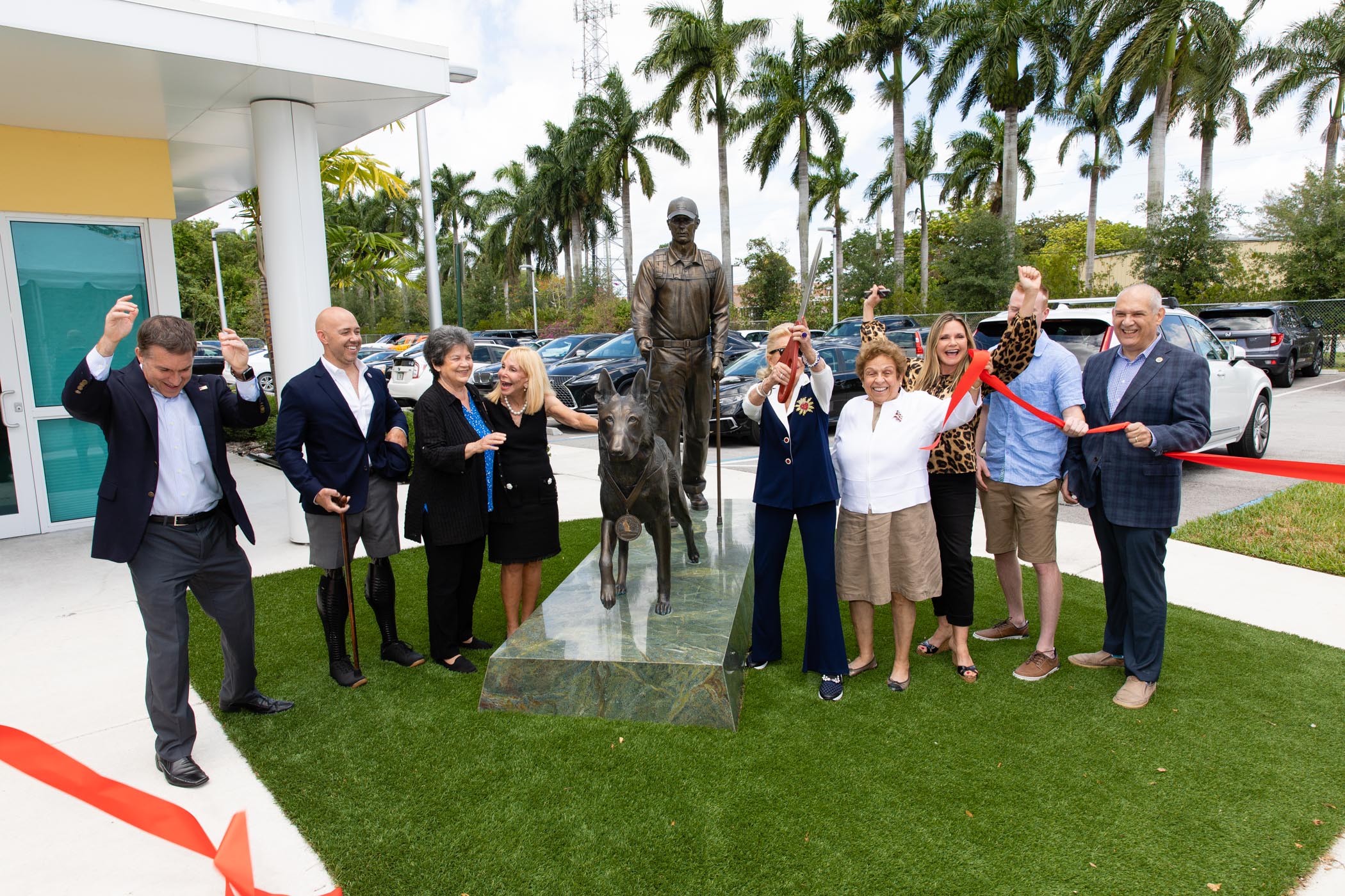 On Saturday local leaders unveiled an American military hero dog monument at the Tri-County Animal Rescue in Boca Raton.