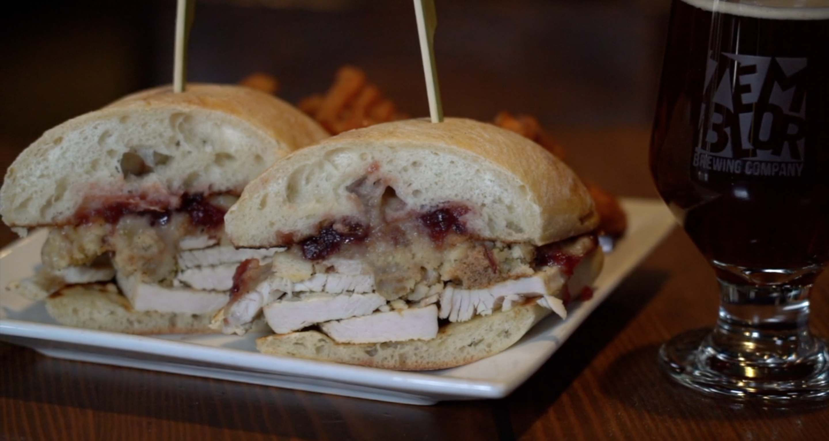 Temblor Brewing Company all-in-one Thanksgiving sandwich