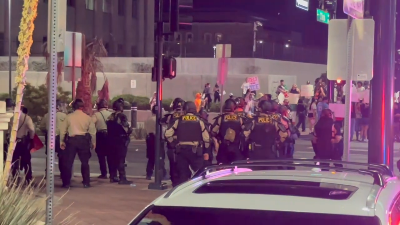 Protests in downtown Las Vegas